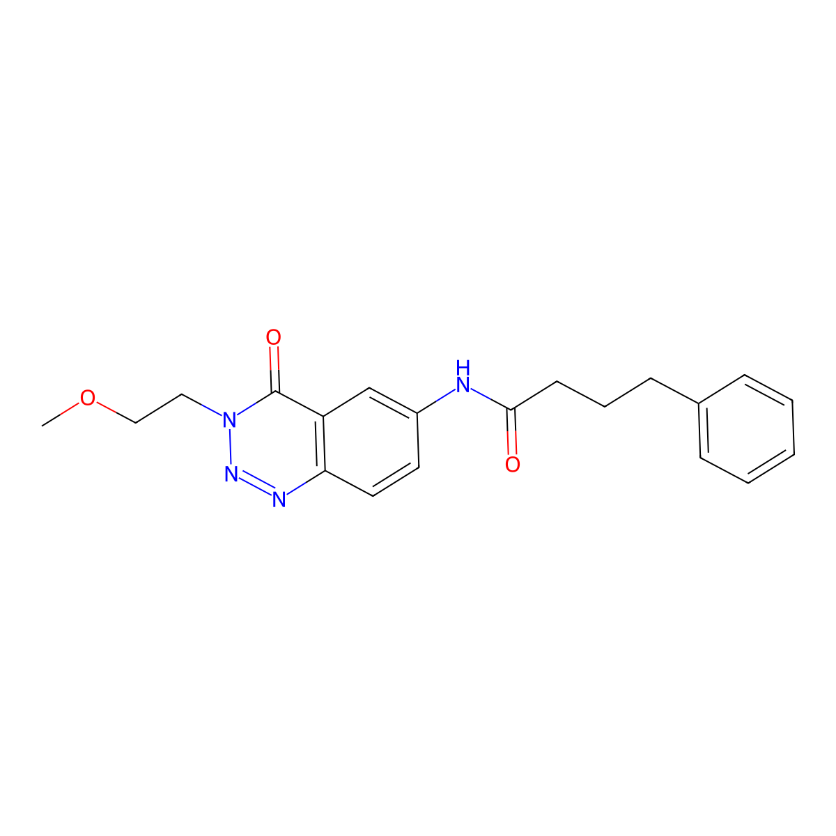 N-[3-(2-methoxyethyl)-4-oxo-3,4-dihydro-1,2,3-benzotriazin-6-yl]-4-phenylbutanamide molecular structure, CAS 1574296-13-1