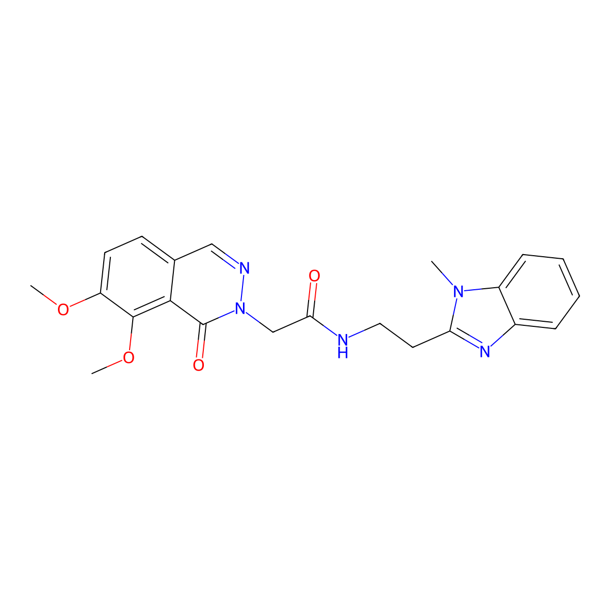 2-(7,8-dimethoxy-1-oxophthalazin-2(1H)-yl)-N-[2-(1-methyl-1H-benzimidazol-2-yl)ethyl]acetamide molecular structure, CAS 1574296-14-2