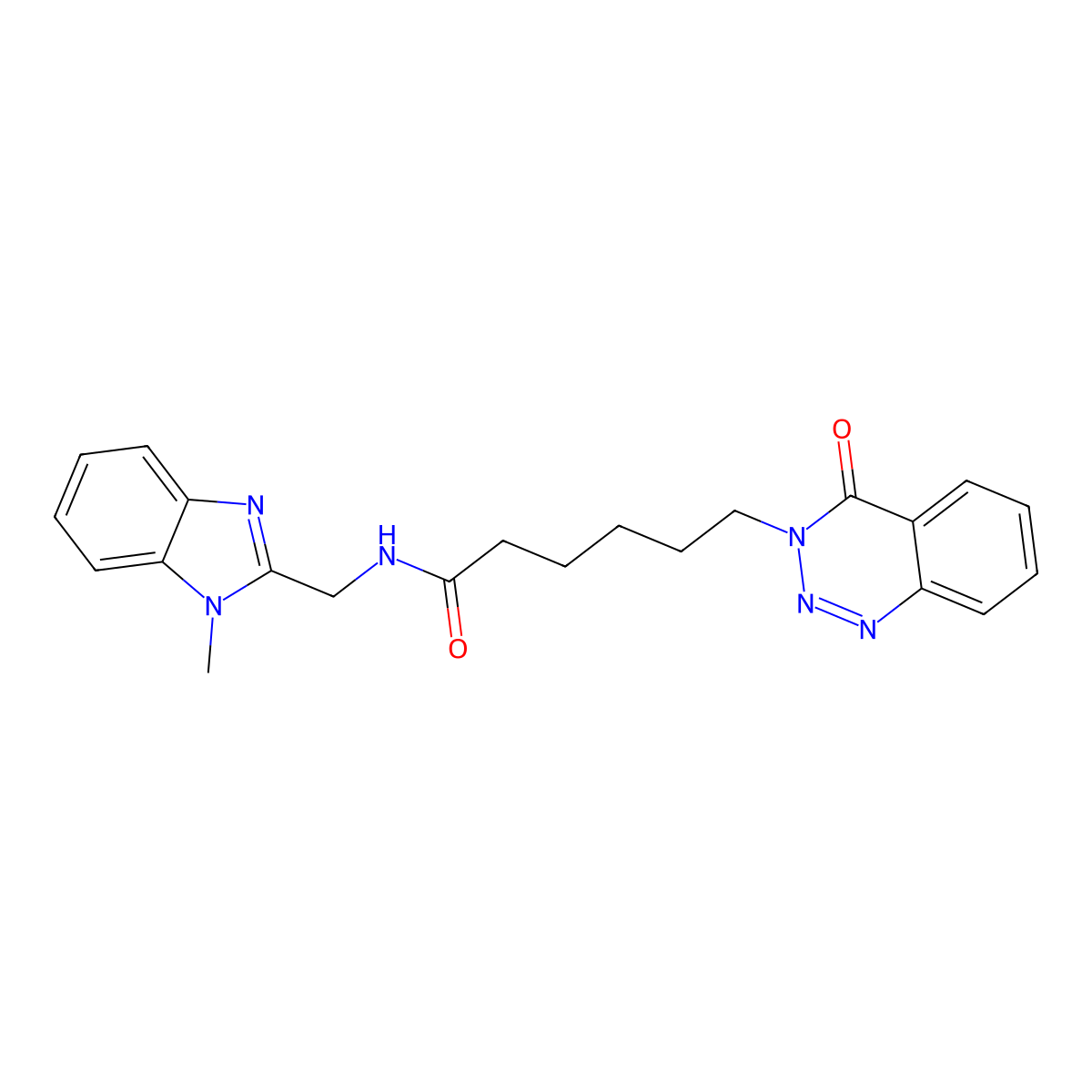 N-[(1-methyl-1H-benzimidazol-2-yl)methyl]-6-(4-oxo-1,2,3-benzotriazin-3(4H)-yl)hexanamide molecular structure, CAS 1574296-26-6