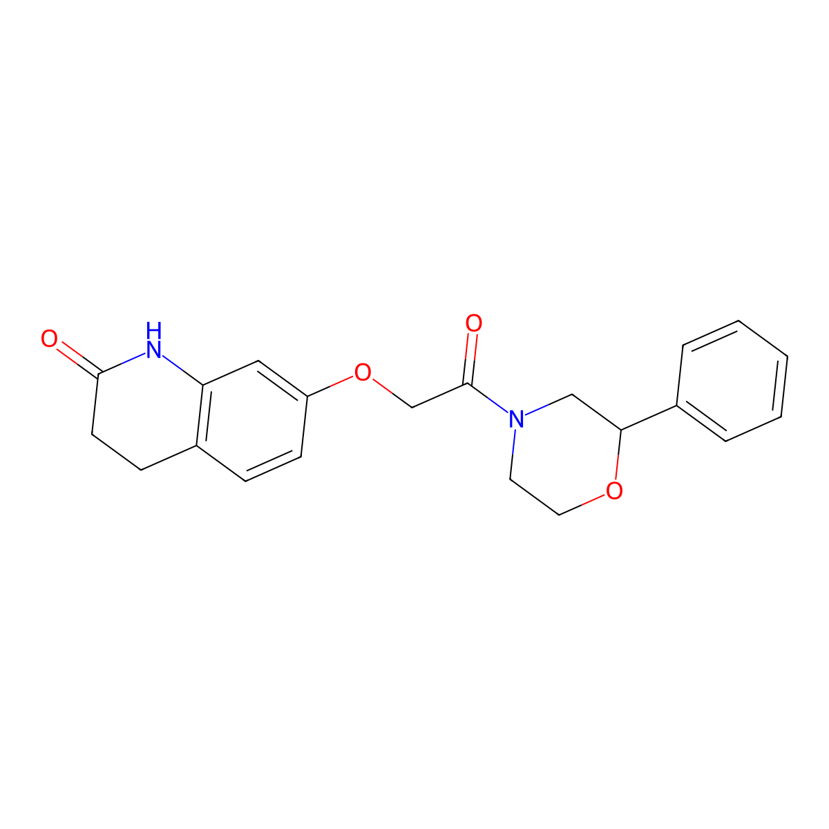 2-[(2-Hydroxy-3,4-dihydroquinolin-7-yl)oxy]-1-(2-phenylmorpholin-4-yl)ethanone molecular structure, CAS 1574296-43-7