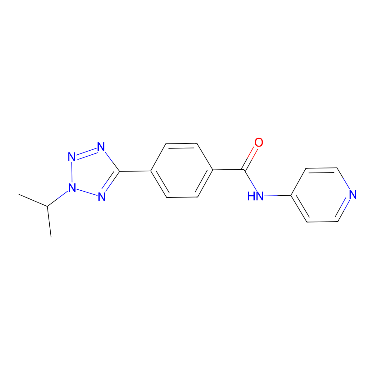 4-[2-(propan-2-yl)-2H-tetrazol-5-yl]-N-(pyridin-4-yl)benzamide molecular structure, CAS 1574296-47-1