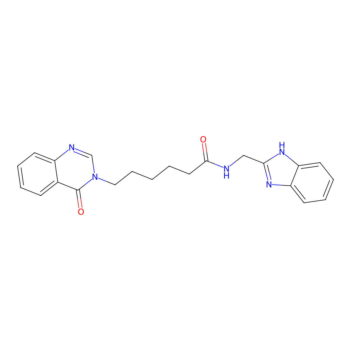 N-(1H-benzimidazol-2-ylmethyl)-6-(4-oxoquinazolin-3(4H)-yl)hexanamide molecular structure, CAS 1574296-63-1