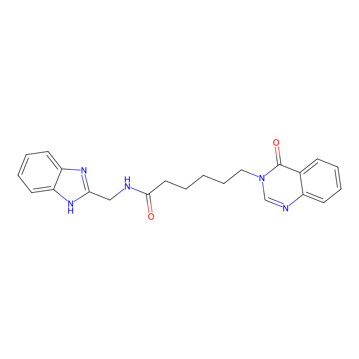 N-(1H-benzimidazol-2-ylmethyl)-6-(4-oxoquinazolin-3(4H)-yl)hexanamide molecular structure, CAS 1574296-63-1