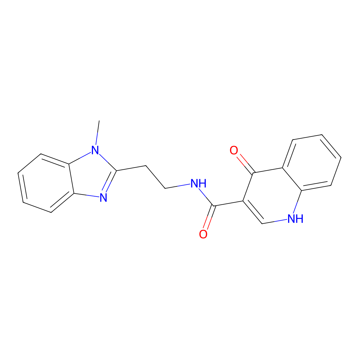 4-hydroxy-N-[2-(1-methyl-1H-benzimidazol-2-yl)ethyl]quinoline-3-carboxamide molecular structure, CAS 1574296-74-4