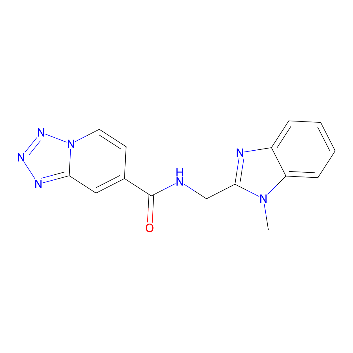 N-[(1-methyl-1H-benzimidazol-2-yl)methyl]tetrazolo[1,5-a]pyridine-7-carboxamide molecular structure, CAS 1574297-31-6
