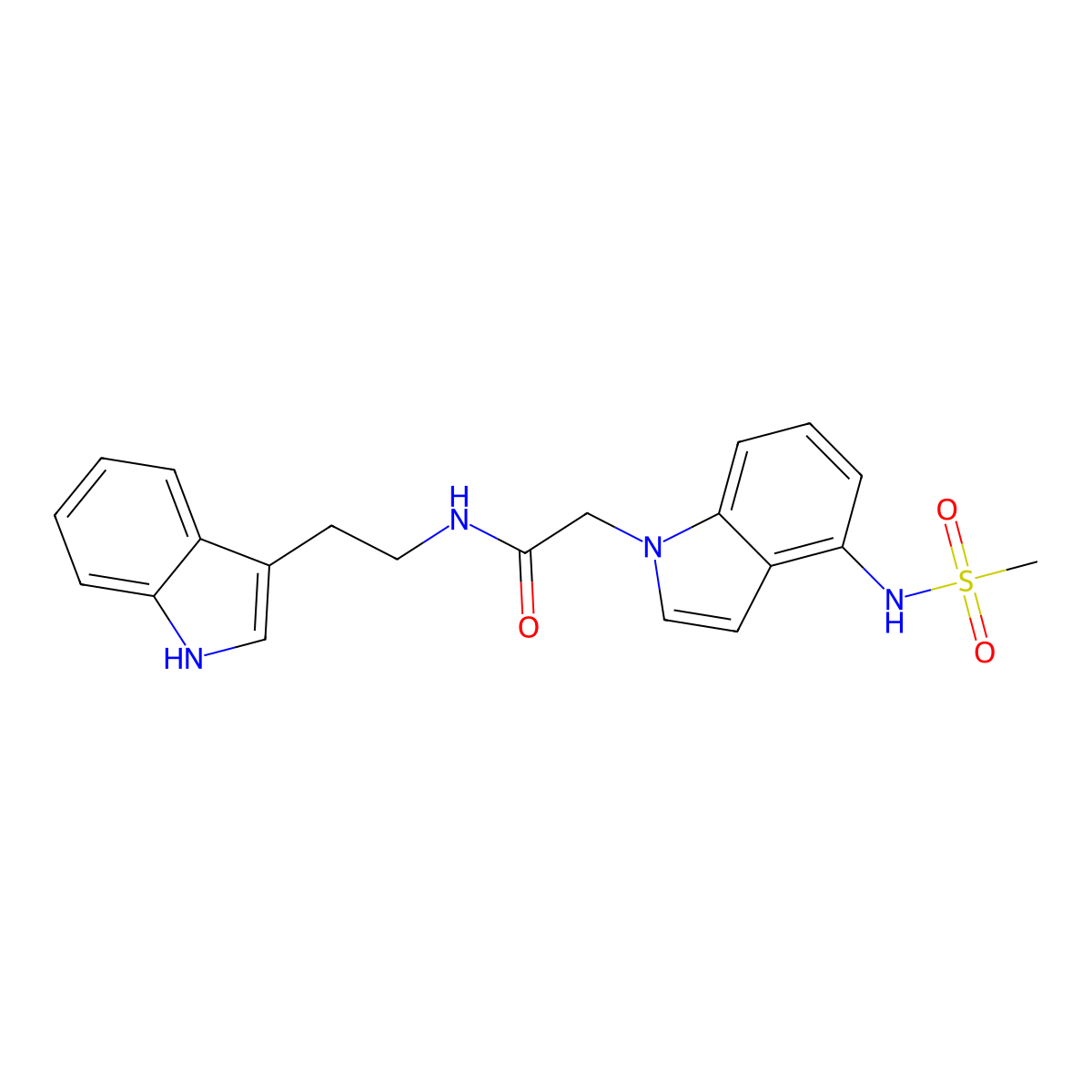 N-[2-(1H-indol-3-yl)ethyl]-2-{4-[(methylsulfonyl)amino]-1H-indol-1-yl}acetamide molecular structure, CAS 1574299-72-1