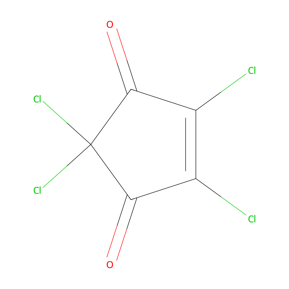 2,2,4,5-Tetrachloro-4-cyclopentene-1,3-dione molecular structure, CAS 15743-13-2