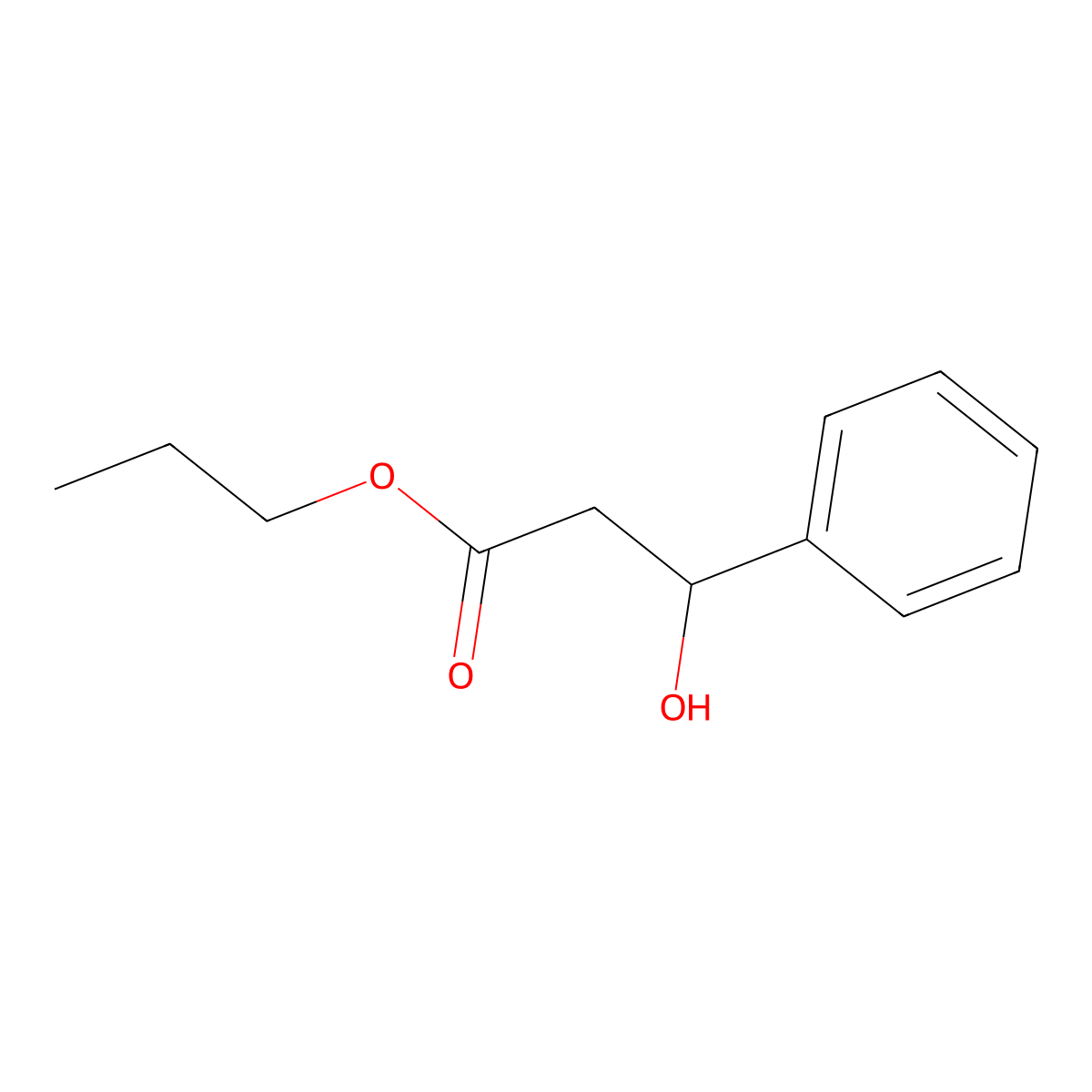 Propyl 3-hydroxy-3-phenylpropanoate molecular structure, CAS 157430-32-5