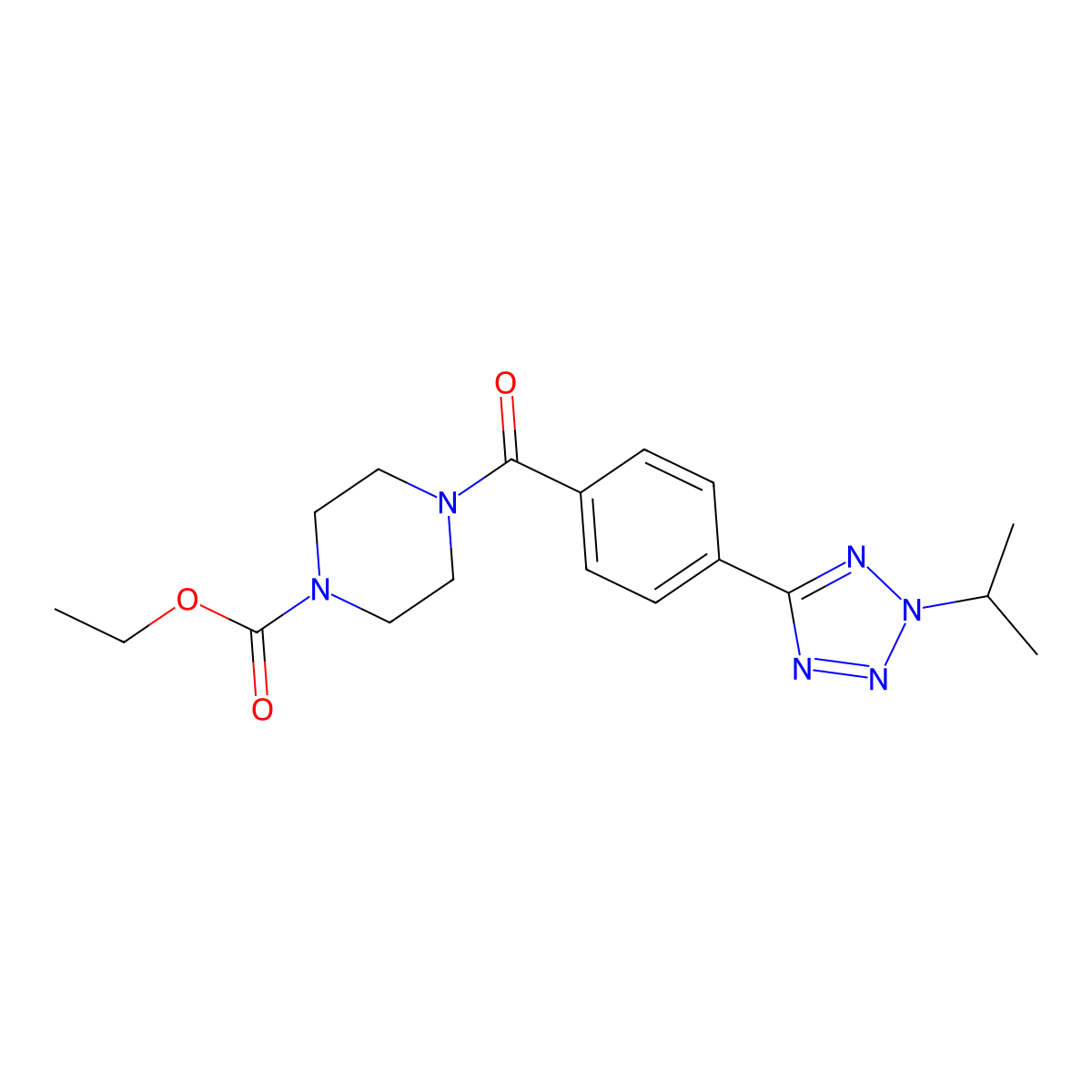 ethyl 4-({4-[2-(propan-2-yl)-2H-tetrazol-5-yl]phenyl}carbonyl)piperazine-1-carboxylate molecular structure, CAS 1574300-01-8