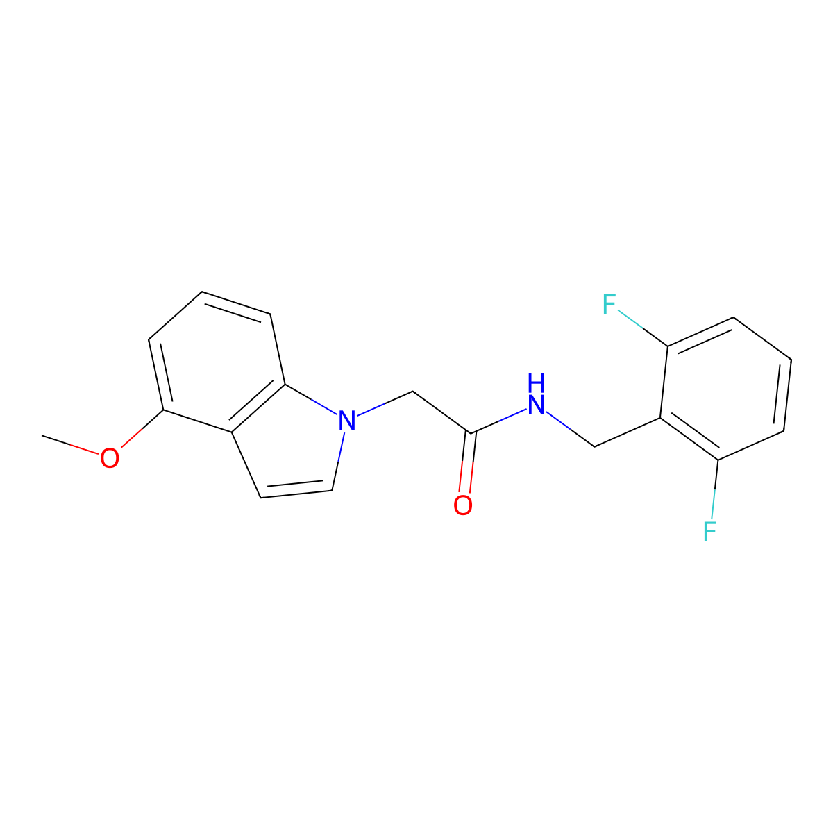 N-(2,6-difluorobenzyl)-2-(4-methoxy-1H-indol-1-yl)acetamide molecular structure, CAS 1574300-10-9