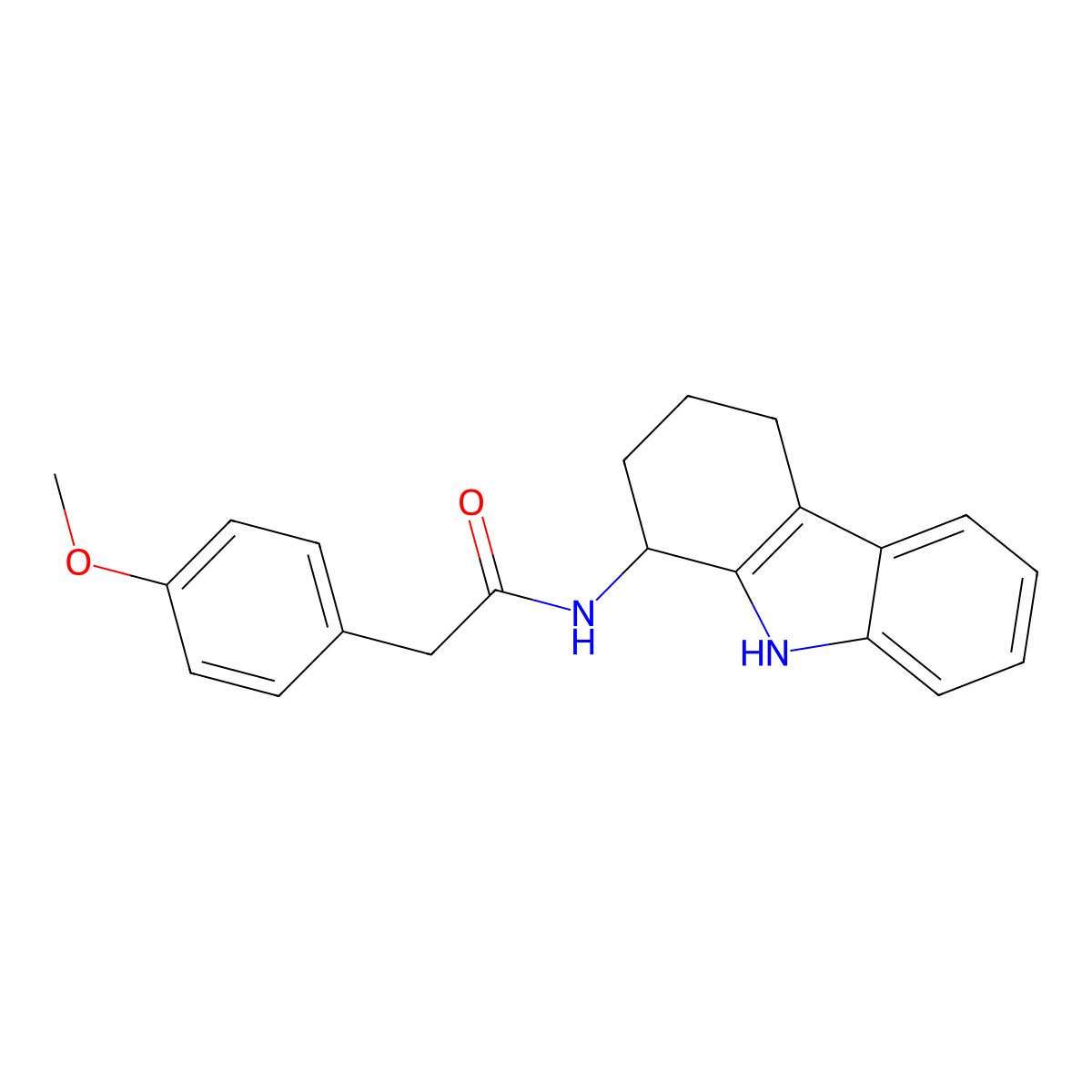 2-(4-methoxyphenyl)-N-(2,3,4,9-tetrahydro-1H-carbazol-1-yl)acetamide molecular structure, CAS 1574300-40-5