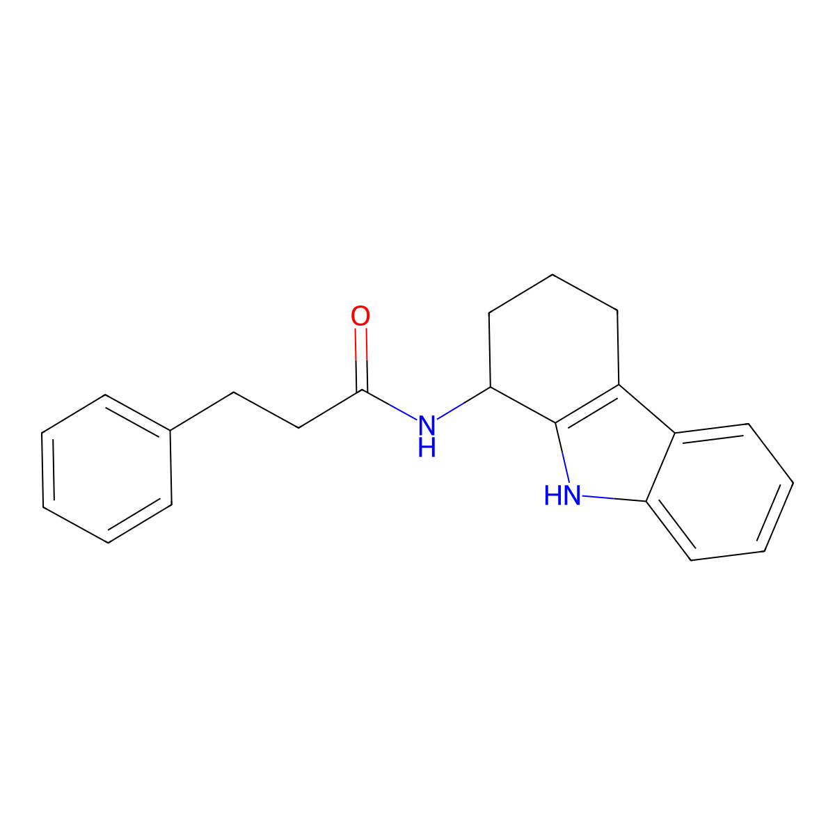 3-phenyl-N-(2,3,4,9-tetrahydro-1H-carbazol-1-yl)propanamide molecular structure, CAS 1574300-84-7