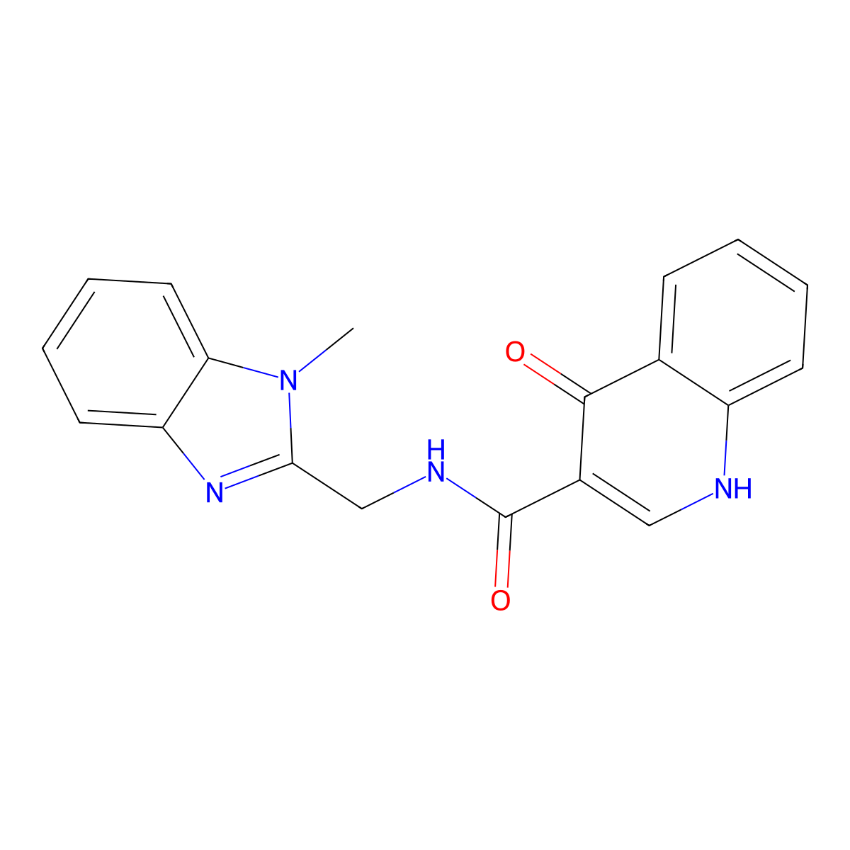 4-hydroxy-N-[(1-methyl-1H-benzimidazol-2-yl)methyl]quinoline-3-carboxamide molecular structure, CAS 1574300-85-8