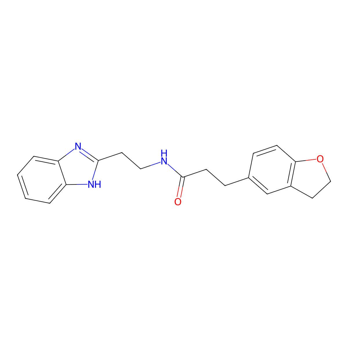 N-[2-(1H-benzimidazol-2-yl)ethyl]-3-(2,3-dihydro-1-benzofuran-5-yl)propanamide molecular structure, CAS 1574301-02-2