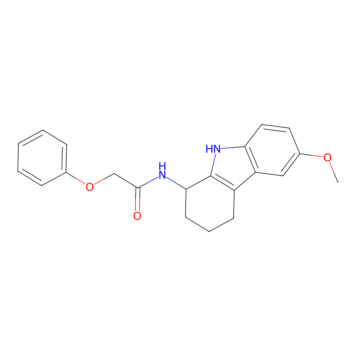 N-(6-methoxy-2,3,4,9-tetrahydro-1H-carbazol-1-yl)-2-phenoxyacetamide molecular structure, CAS 1574301-29-3