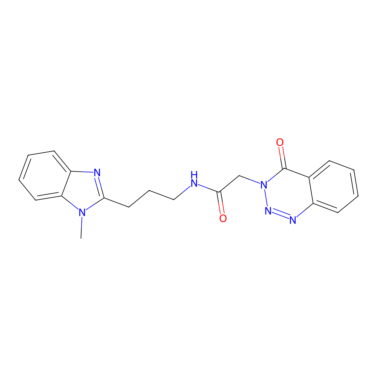 N-[3-(1-methyl-1H-benzimidazol-2-yl)propyl]-2-(4-oxo-1,2,3-benzotriazin-3(4H)-yl)acetamide molecular structure, CAS 1574301-83-9