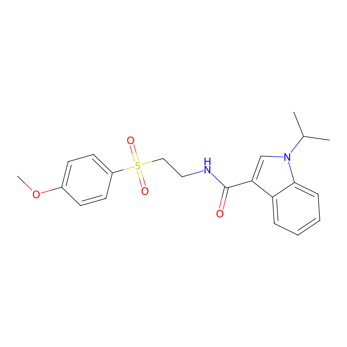 N-{2-[(4-methoxyphenyl)sulfonyl]ethyl}-1-(propan-2-yl)-1H-indole-3-carboxamide molecular structure, CAS 1574301-93-1