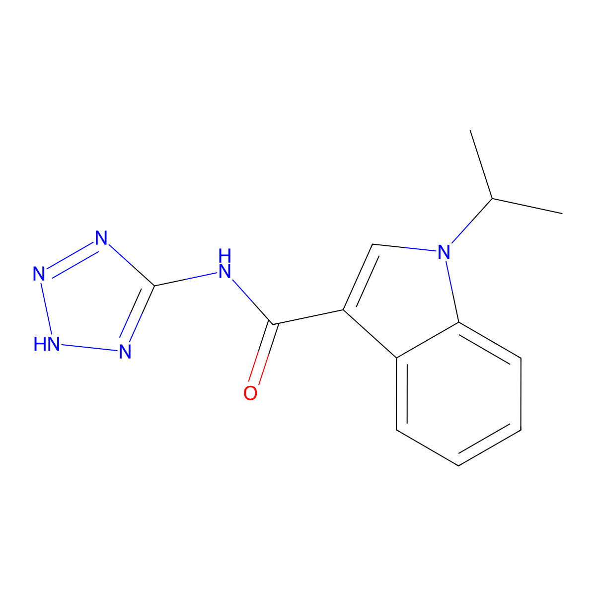 1-(propan-2-yl)-N-(2H-tetrazol-5-yl)-1H-indole-3-carboxamide molecular structure, CAS 1574302-01-4