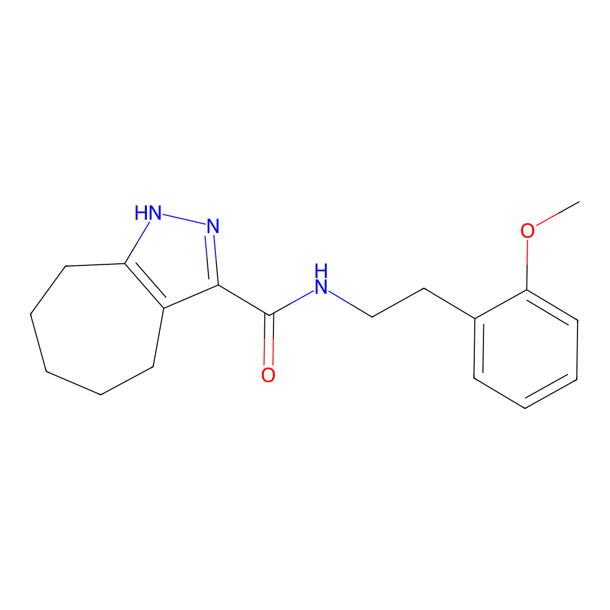 N-[2-(2-methoxyphenyl)ethyl]-2,4,5,6,7,8-hexahydrocyclohepta[c]pyrazole-3-carboxamide molecular structure, CAS 1574302-02-5