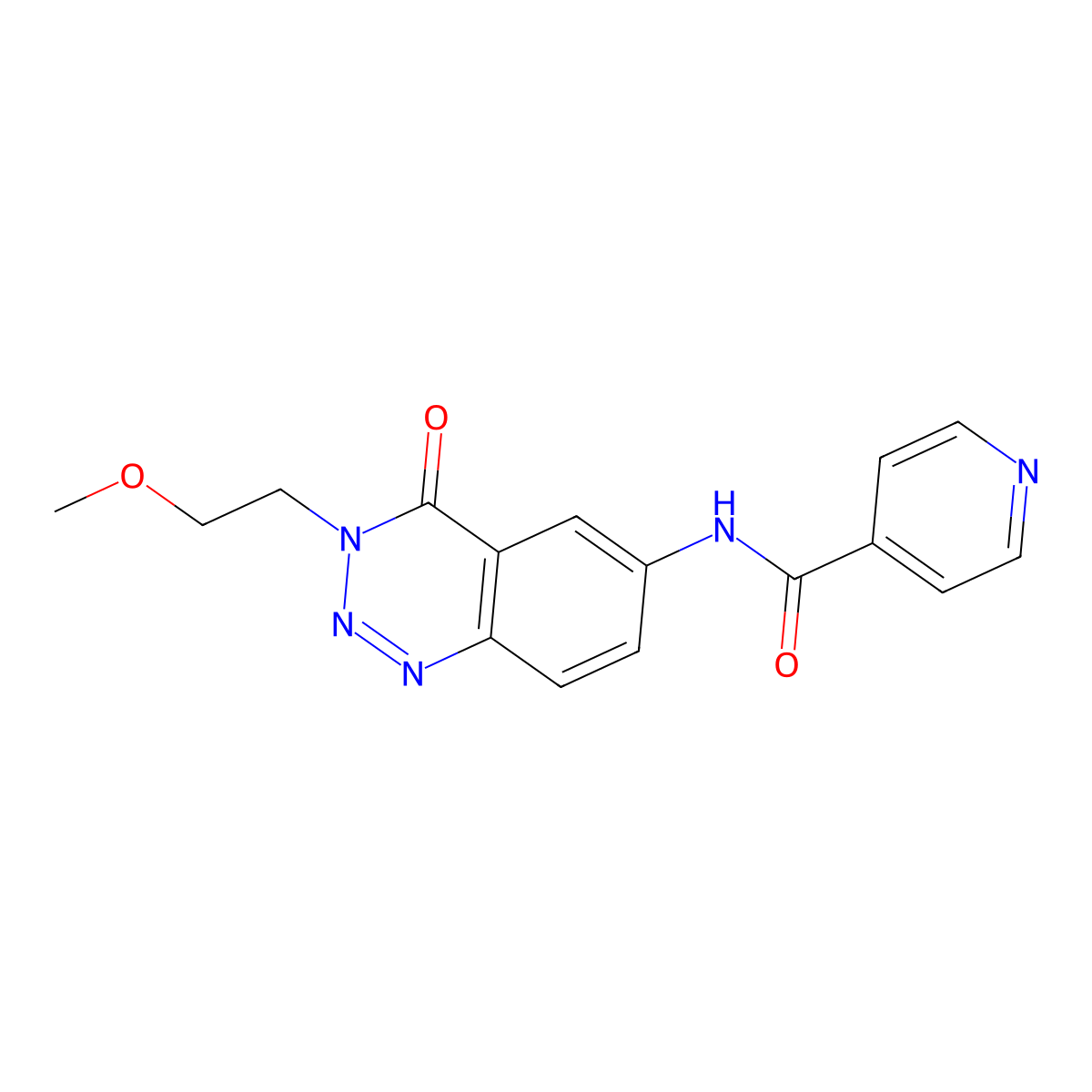 N-[3-(2-methoxyethyl)-4-oxo-3,4-dihydro-1,2,3-benzotriazin-6-yl]pyridine-4-carboxamide molecular structure, CAS 1574302-07-0