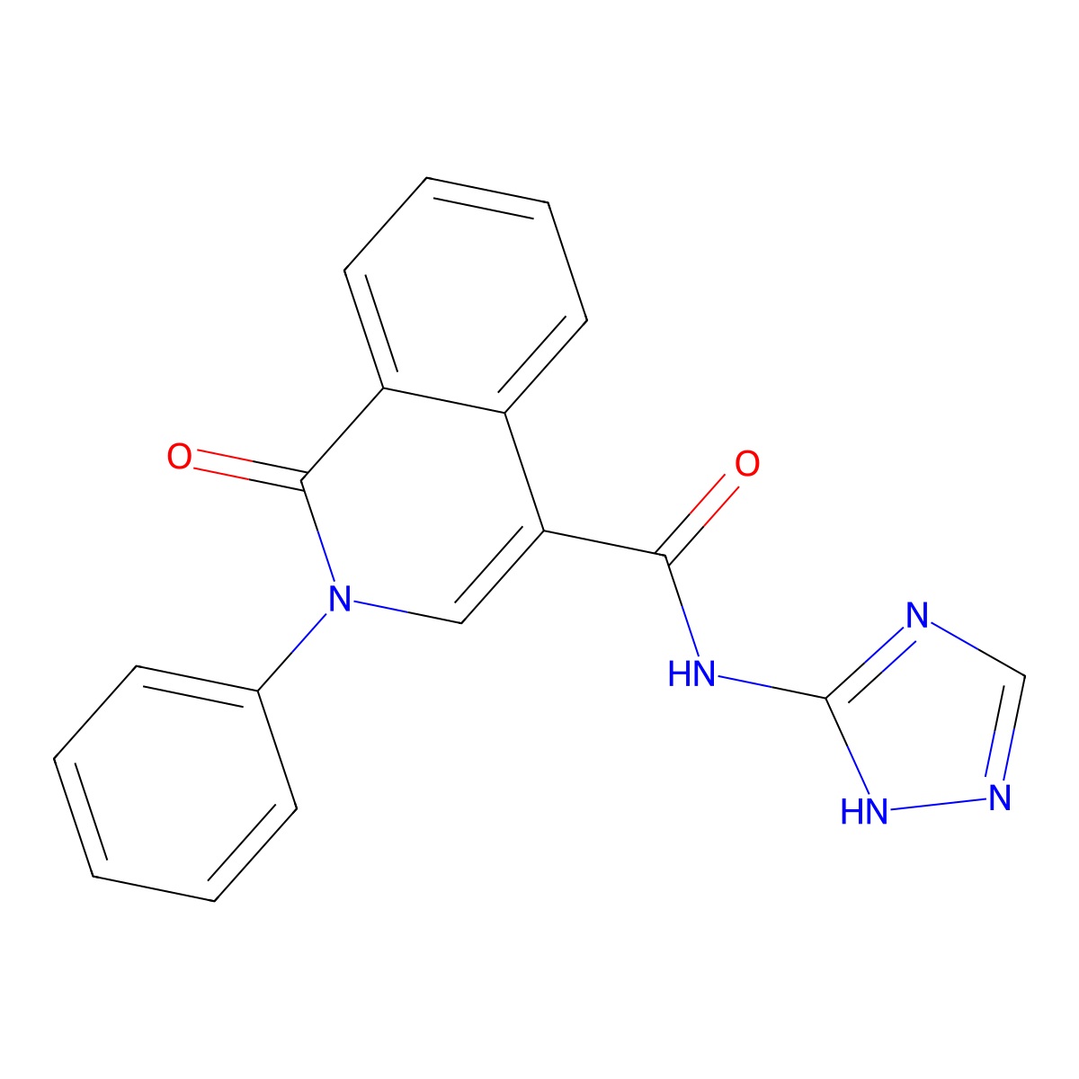 1-oxo-2-phenyl-N-(4H-1,2,4-triazol-3-yl)-1,2-dihydroisoquinoline-4-carboxamide molecular structure, CAS 1574302-17-2