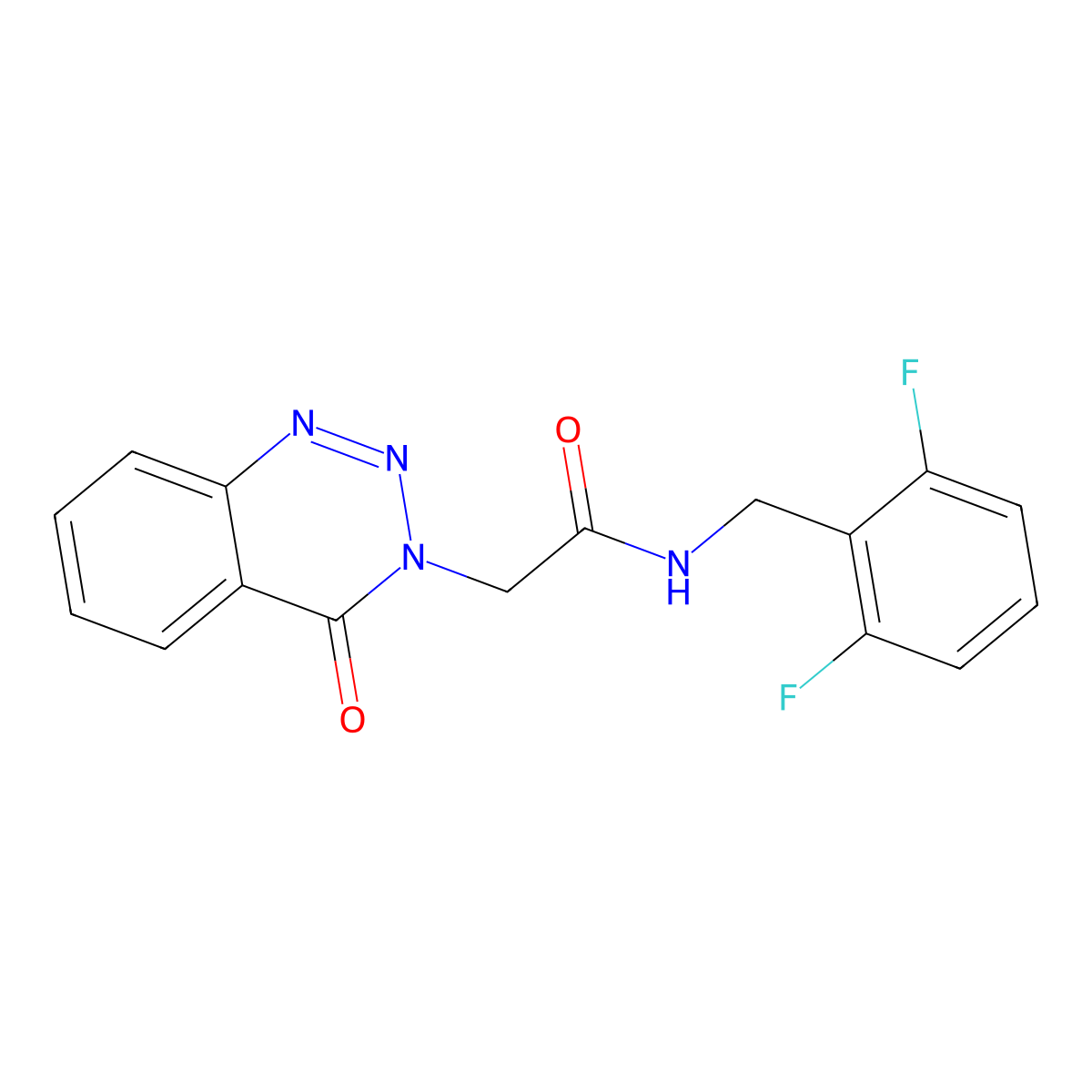N-(2,6-difluorobenzyl)-2-(4-oxo-1,2,3-benzotriazin-3(4H)-yl)acetamide molecular structure, CAS 1574302-61-6