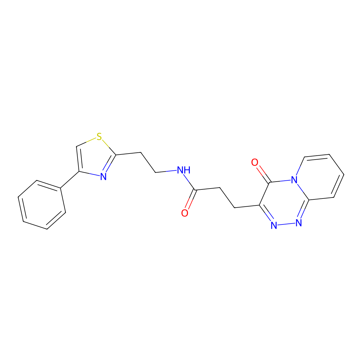 3-(4-oxo-4H-pyrido[2,1-c][1,2,4]triazin-3-yl)-N-[2-(4-phenyl-1,3-thiazol-2-yl)ethyl]propanamide molecular structure, CAS 1574302-79-6