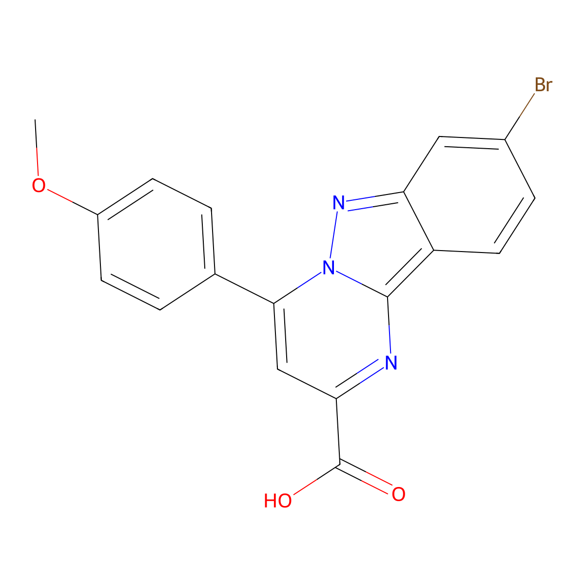 8-Bromo-4-(4-methoxyphenyl)pyrimido[1,2-b]indazole-2-carboxylic acid molecular structure, CAS 1574302-94-5