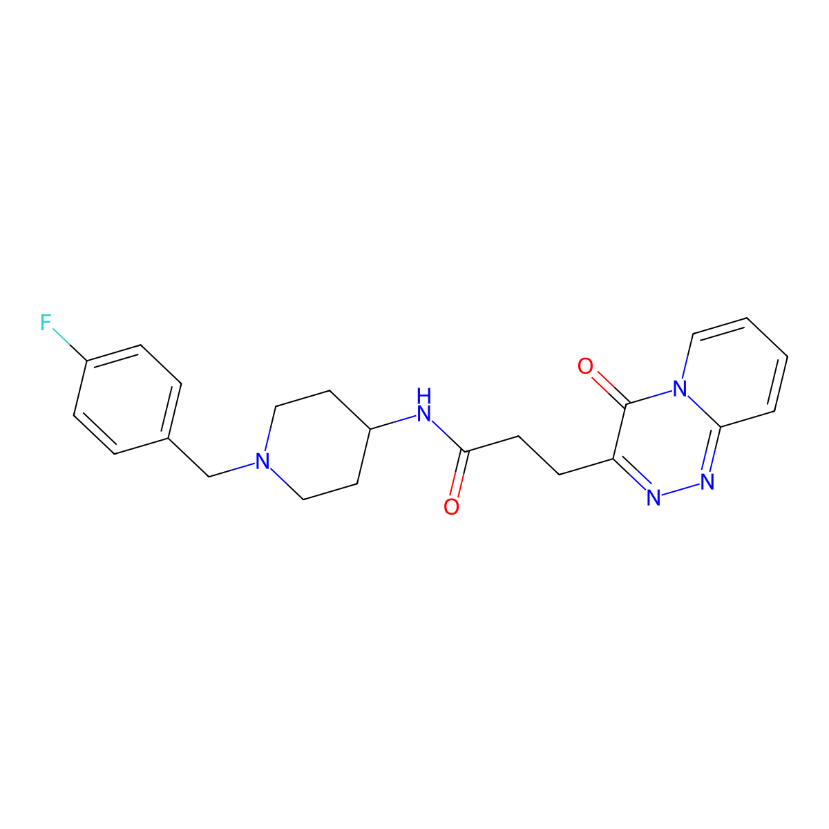 N-[1-(4-fluorobenzyl)-4-piperidyl]-3-(4-oxo-4H-pyrido[2,1-c][1,2,4]triazin-3-yl)propanamide molecular structure, CAS 1574303-07-3