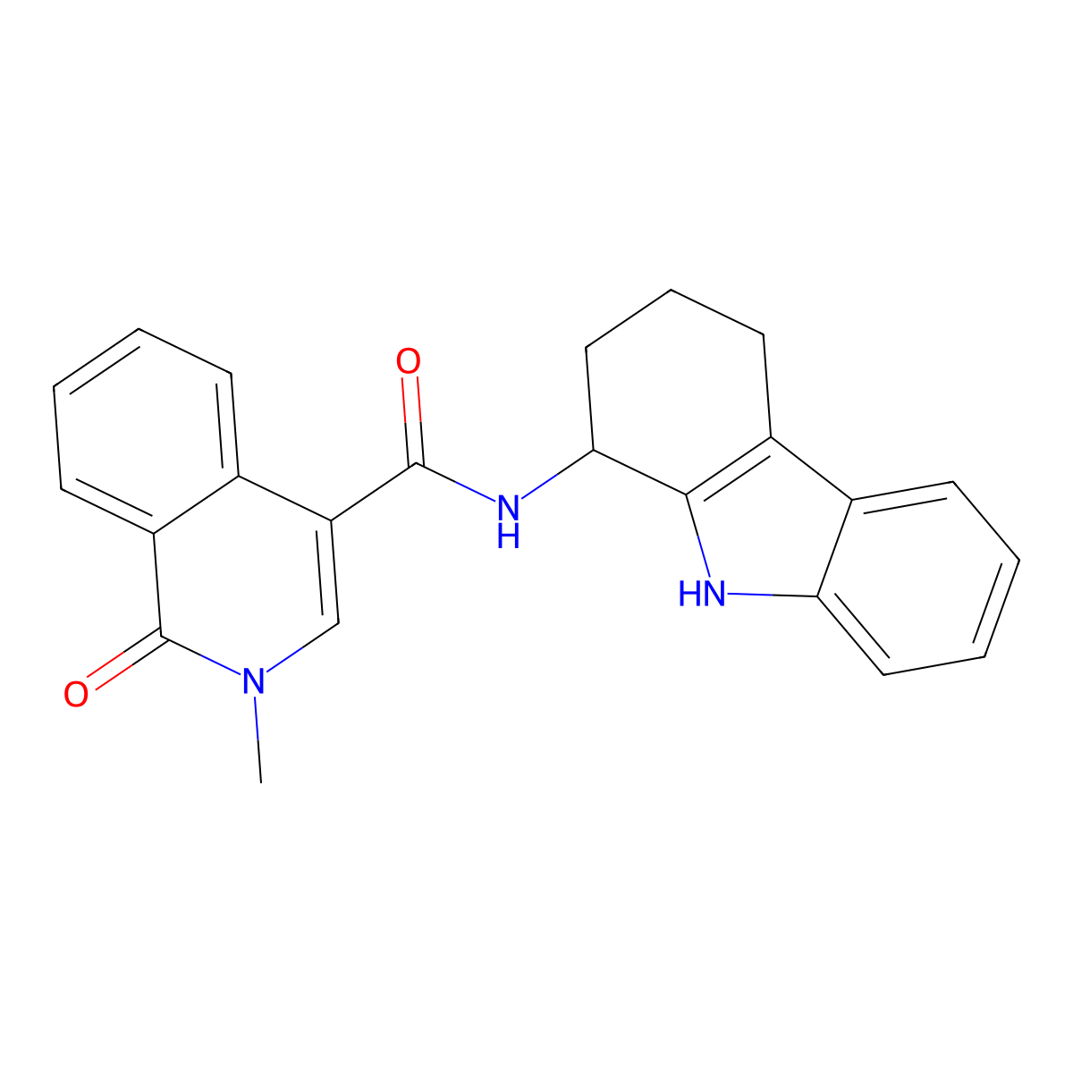 2-methyl-1-oxo-N-(2,3,4,9-tetrahydro-1H-carbazol-1-yl)-1,2-dihydroisoquinoline-4-carboxamide molecular structure, CAS 1574303-68-6