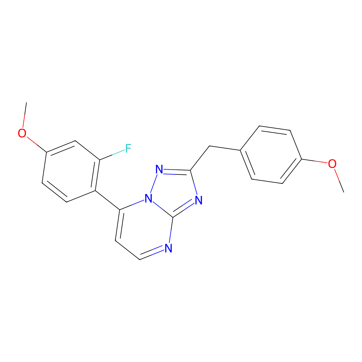 7-(2-Fluoro-4-methoxyphenyl)-2-(4-methoxybenzyl)[1,2,4]triazolo[1,5-a]pyrimidine molecular structure, CAS 1574303-70-0