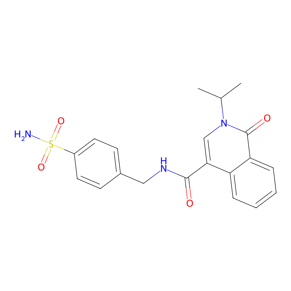 1-oxo-2-(propan-2-yl)-N-(4-sulfamoylbenzyl)-1,2-dihydroisoquinoline-4-carboxamide molecular structure, CAS 1574303-92-6