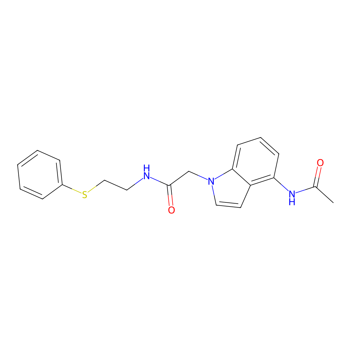 2-[4-(acetylamino)-1H-indol-1-yl]-N-[2-(phenylsulfanyl)ethyl]acetamide molecular structure, CAS 1574304-16-7