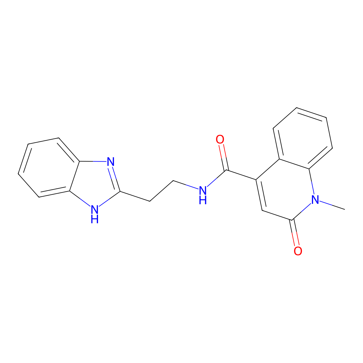 N-[2-(1H-1,3-benzimidazol-2-yl)ethyl]-1-methyl-2-oxo-1,2-dihydro-4-quinolinecarboxamide molecular structure, CAS 1574306-56-1