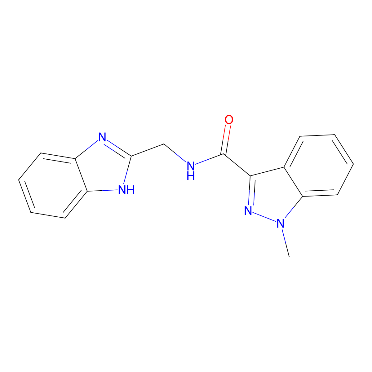 N-(1H-1,3-benzimidazol-2-ylmethyl)-1-methyl-1H-indazole-3-carboxamide molecular structure, CAS 1574306-66-3
