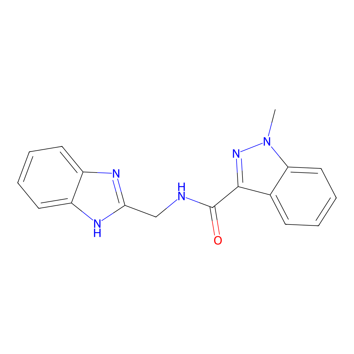 N-(1H-1,3-benzimidazol-2-ylmethyl)-1-methyl-1H-indazole-3-carboxamide molecular structure, CAS 1574306-66-3