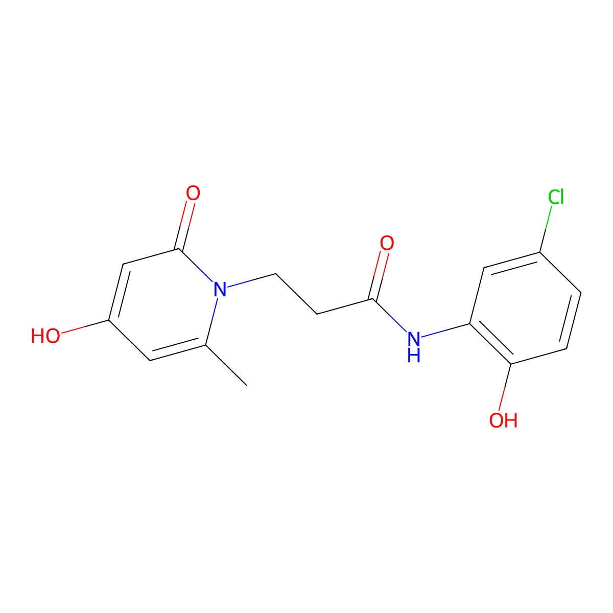 N-(5-chloro-2-hydroxyphenyl)-3-(4-hydroxy-6-methyl-2-oxopyridin-1(2H)-yl)propanamide molecular structure, CAS 1574307-28-0