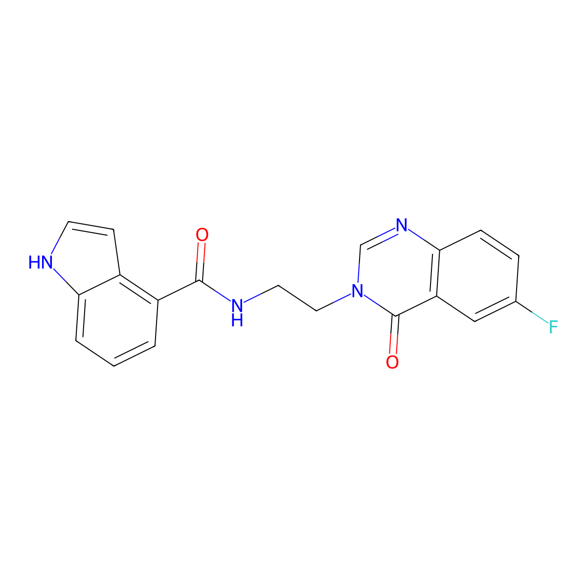 N-[2-(6-fluoro-4-oxoquinazolin-3(4H)-yl)ethyl]-1H-indole-4-carboxamide molecular structure, CAS 1574307-46-2