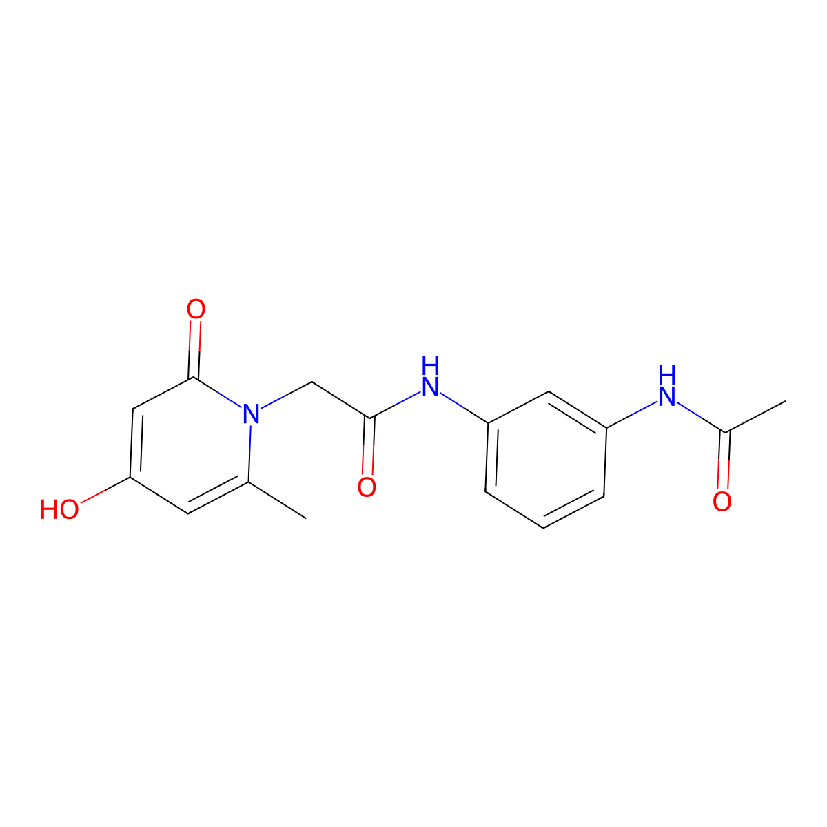 N-[3-(acetylamino)phenyl]-2-(4-hydroxy-6-methyl-2-oxopyridin-1(2H)-yl)acetamide molecular structure, CAS 1574307-79-1