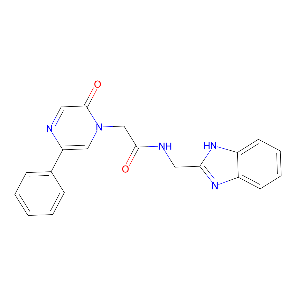 N-(1H-1,3-benzimidazol-2-ylmethyl)-2-[2-oxo-5-phenyl-1(2H)-pyrazinyl]acetamide molecular structure, CAS 1574307-97-3