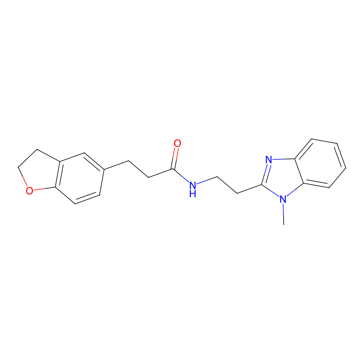3-(2,3-dihydro-1-benzofuran-5-yl)-N-[2-(1-methyl-1H-benzimidazol-2-yl)ethyl]propanamide molecular structure, CAS 1574308-05-6