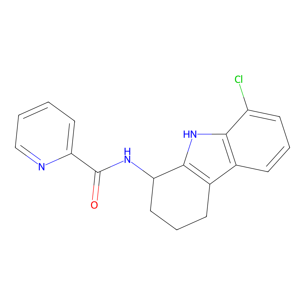 N-(8-chloro-2,3,4,9-tetrahydro-1H-carbazol-1-yl)picolinamide molecular structure, CAS 1574308-22-7