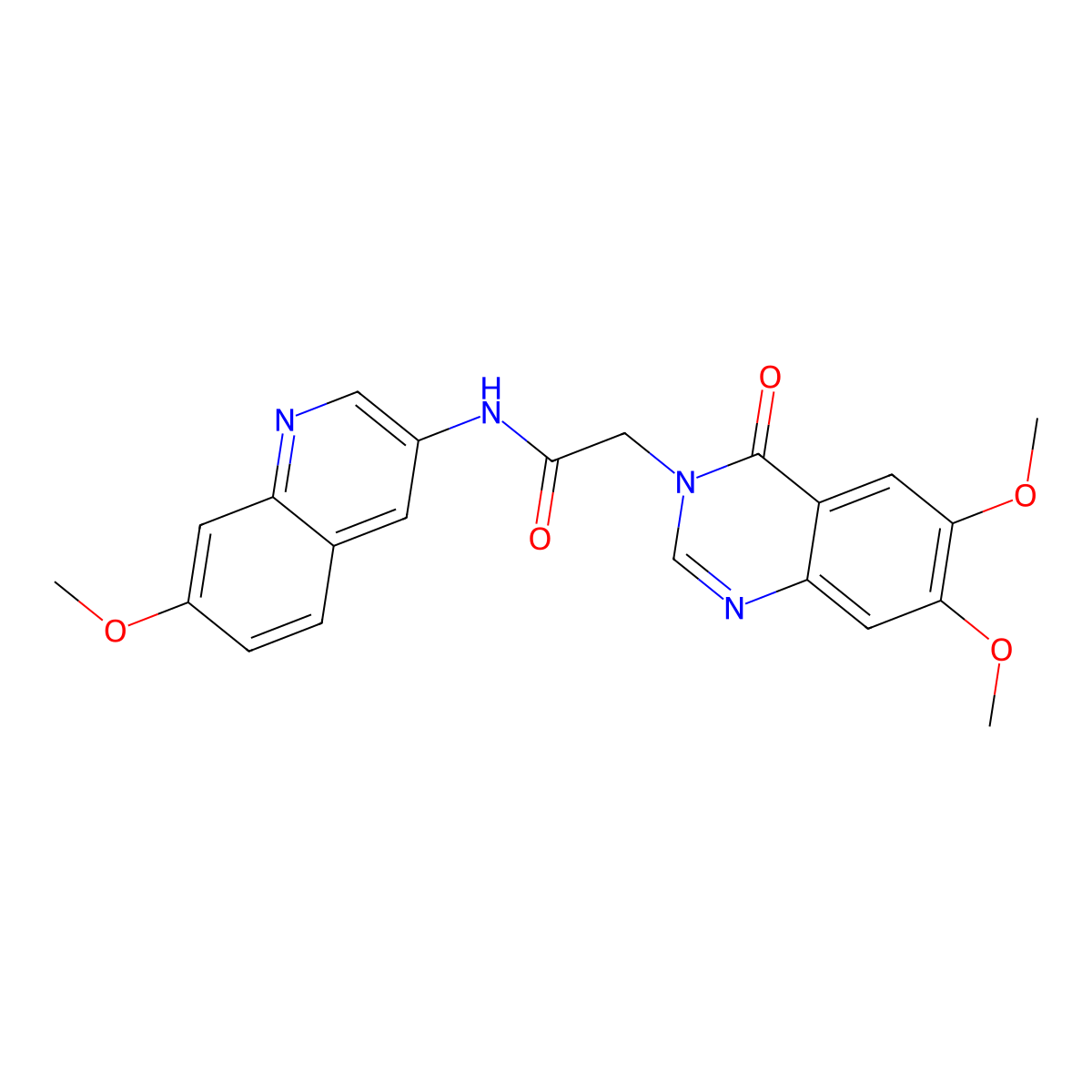 2-(6,7-dimethoxy-4-oxoquinazolin-3(4H)-yl)-N-(7-methoxyquinolin-3-yl)acetamide molecular structure, CAS 1574308-58-9