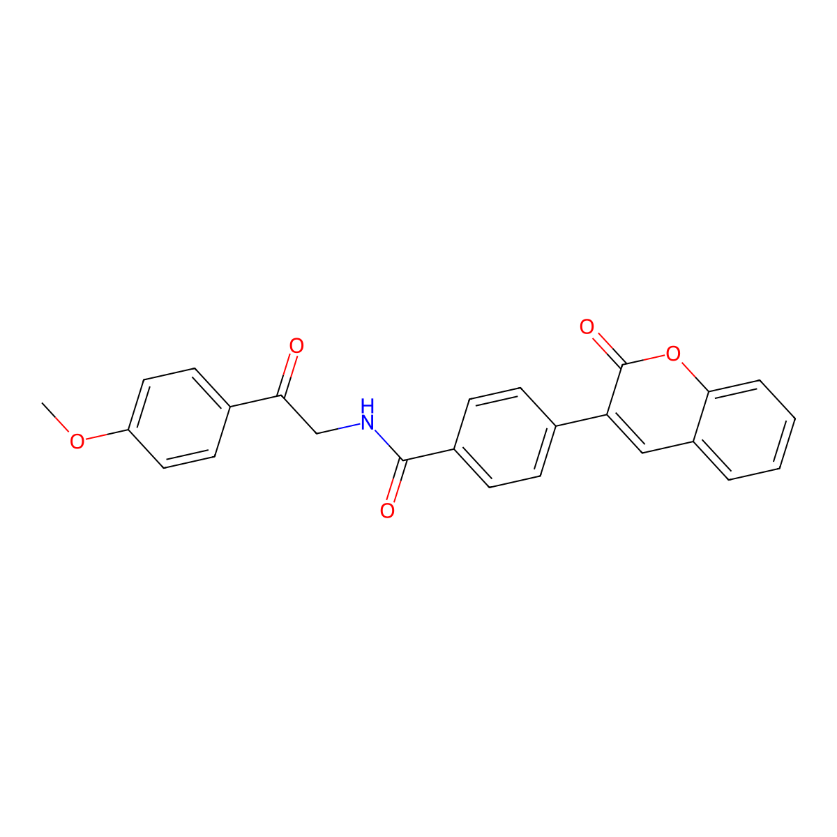 N-[2-(4-methoxyphenyl)-2-oxoethyl]-4-(2-oxo-2H-chromen-3-yl)benzamide molecular structure, CAS 1574308-79-4