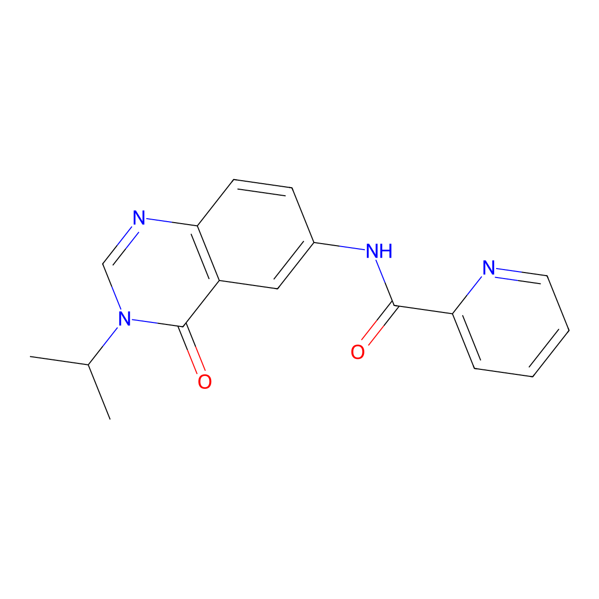 N-[4-oxo-3-(propan-2-yl)-3,4-dihydroquinazolin-6-yl]pyridine-2-carboxamide molecular structure, CAS 1574308-81-8