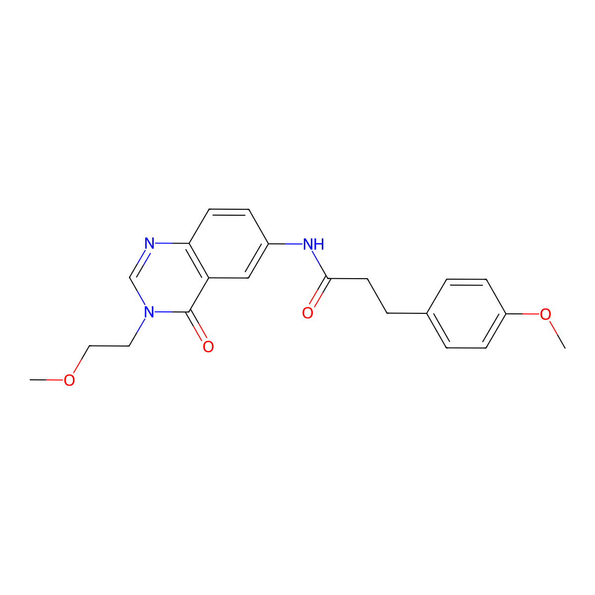 N-[3-(2-methoxyethyl)-4-oxo-3,4-dihydroquinazolin-6-yl]-3-(4-methoxyphenyl)propanamide molecular structure, CAS 1574308-83-0