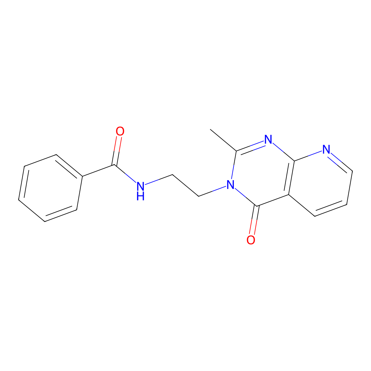 N-[2-(2-methyl-4-oxopyrido[2,3-d]pyrimidin-3(4H)-yl)ethyl]benzamide molecular structure, CAS 1574308-96-5