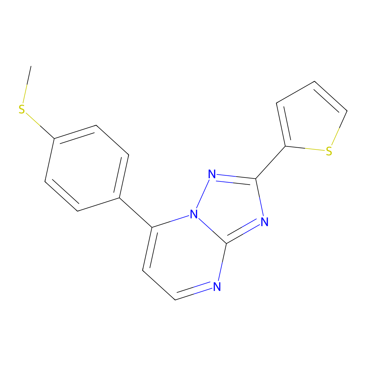 7-[4-(Methylsulfanyl)phenyl]-2-(2-thienyl)[1,2,4]triazolo[1,5-a]pyrimidine molecular structure, CAS 1574309-03-7