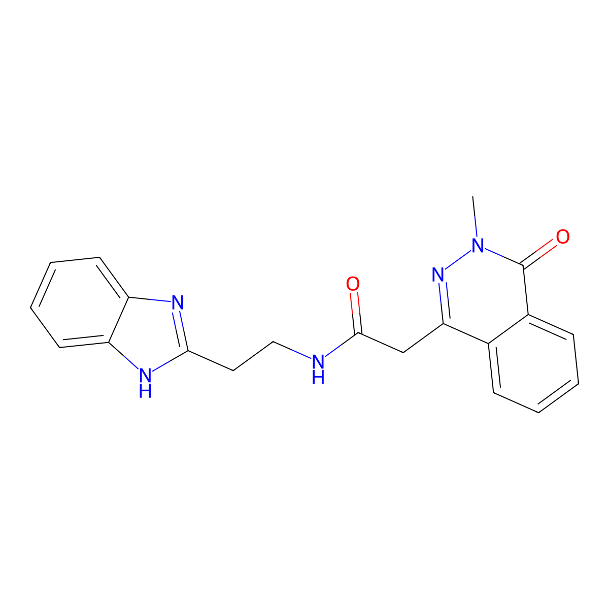 N-[2-(1H-1,3-benzimidazol-2-yl)ethyl]-2-(3-methyl-4-oxo-3,4-dihydro-1-phthalazinyl)acetamide molecular structure, CAS 1574309-12-8