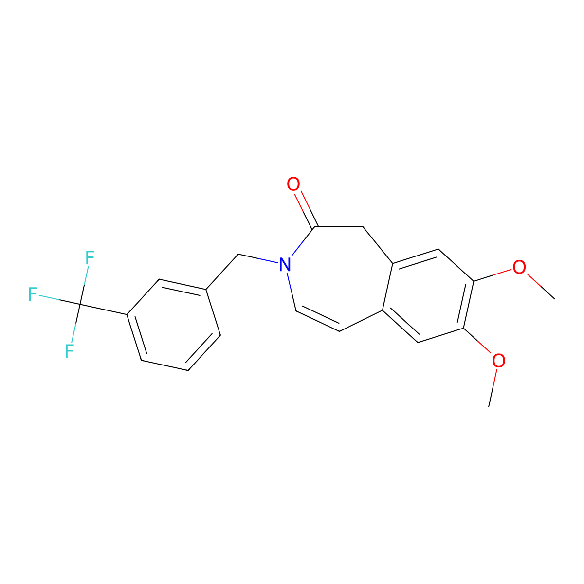 7,8-dimethoxy-3-[3-(trifluoromethyl)benzyl]-1,3-dihydro-2H-3-benzazepin-2-one molecular structure, CAS 1574309-15-1